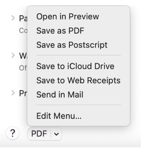 MAC Save as PDF