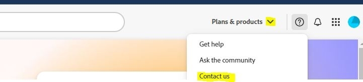 Contact Adobe help